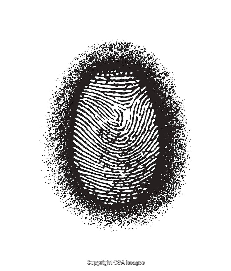 Abstract Black and White Fingerprint Illustration With Textured Design