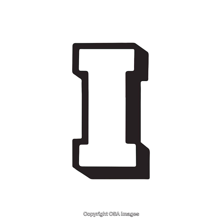 Bold Black Letter I on a White Background