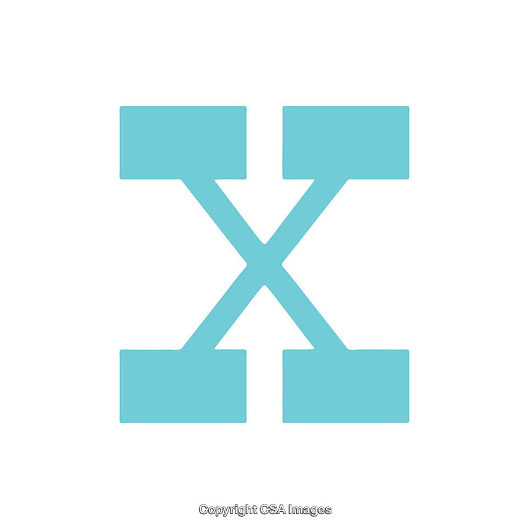 Abstract Representation of Stylized Letter X in Light Blue Color