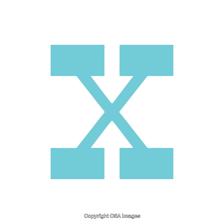 Abstract Representation of Stylized Letter X in Light Blue Color