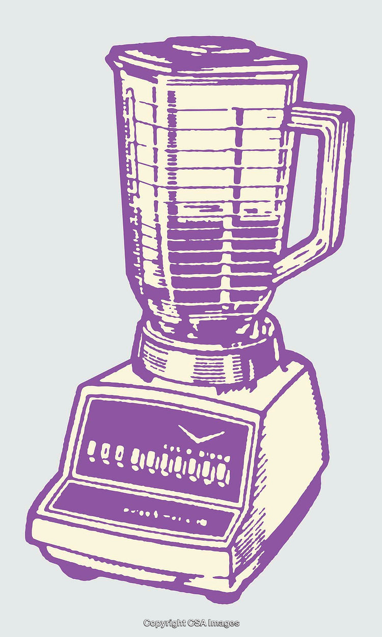 Vintage Style Line Art Illustration of a Kitchen Blender
