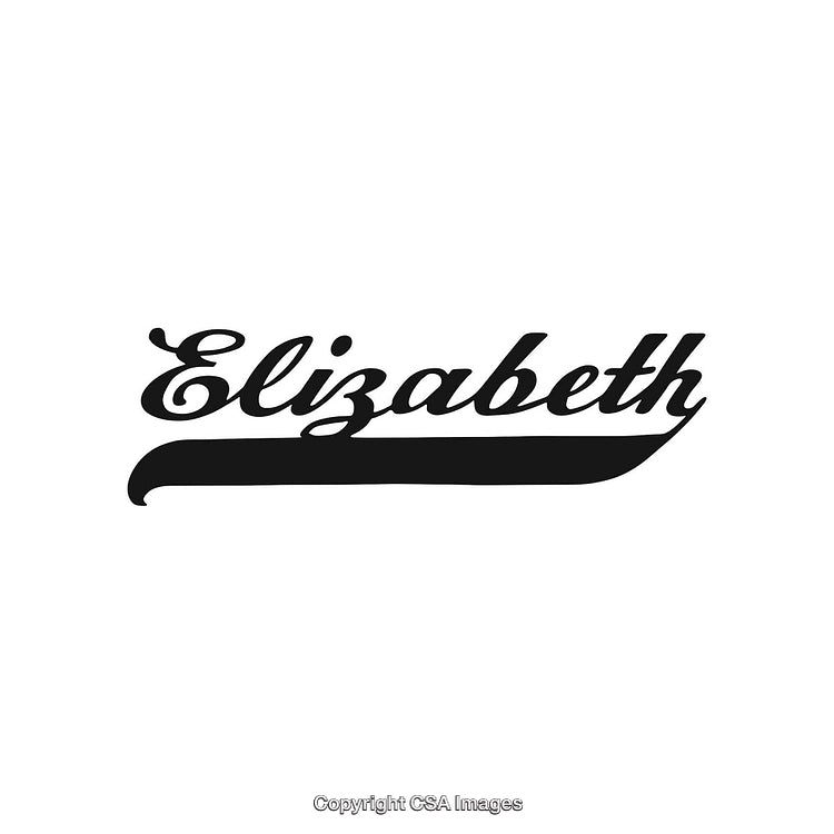 Elegant Script Typography Design Featuring Name 'Elizabeth' in Black and White