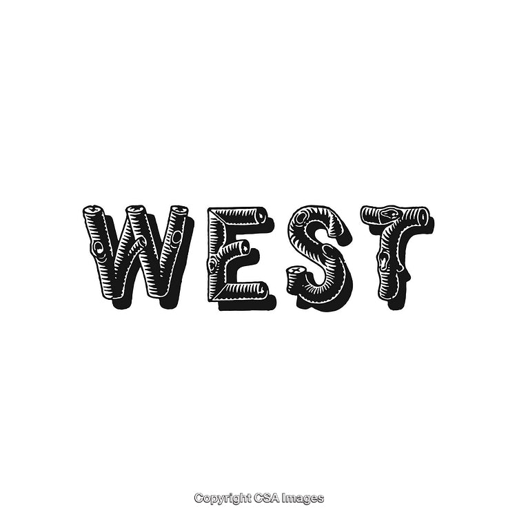 Western Text Illustration in Wooden Style Font with Rustic Theme