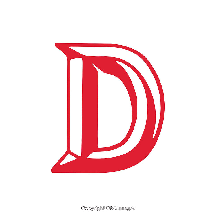 Distinctive Red Letter D Graphic with Bold Styling Design