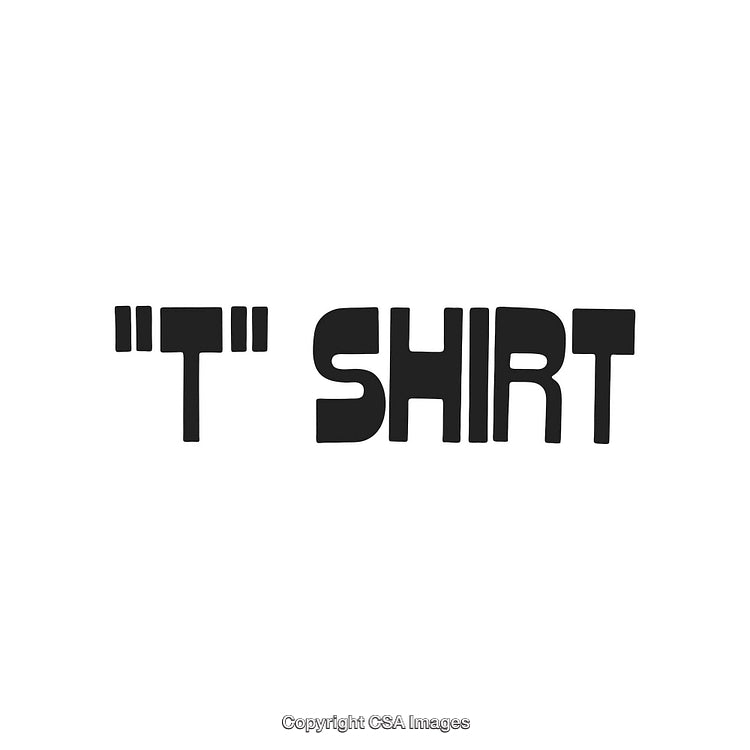 Stylized Black Text Display Depicting the Phrase T Shirt in Quotes