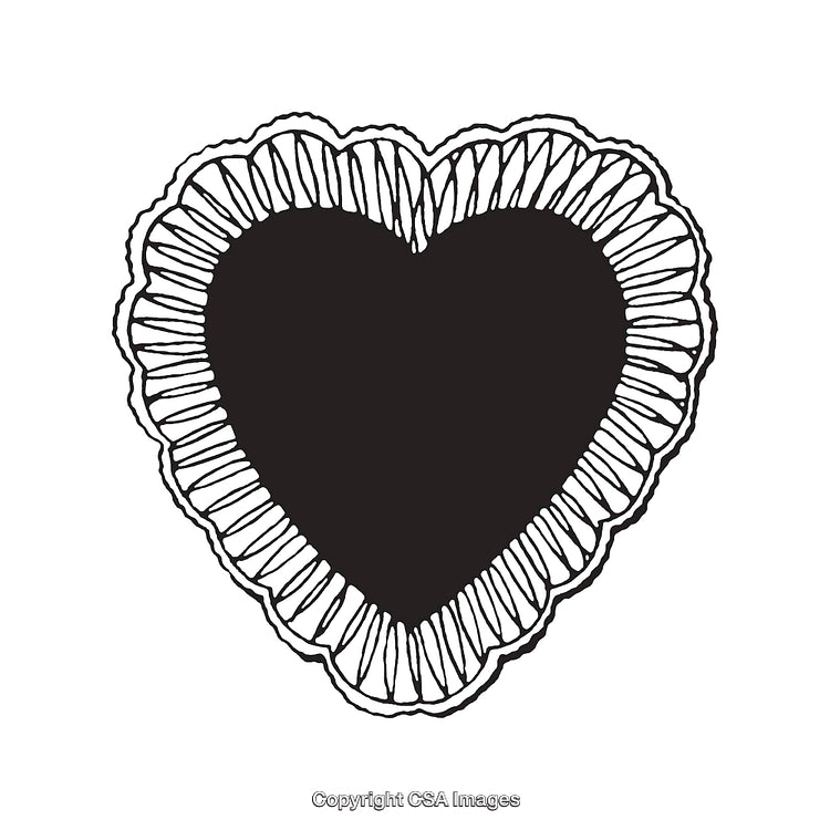 Intricate Black and White Line Art Illustration of a Heart Shape