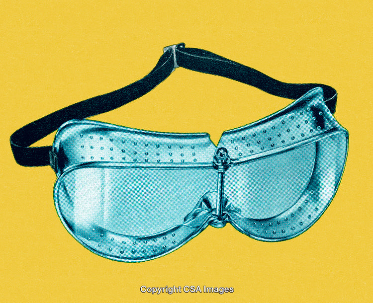 Stylized Blue Eye Mask with Adjustable Strap on Yellow Background