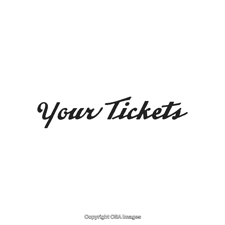 Stylized Script Text Displaying 'Your Tickets' in Black Over White Background