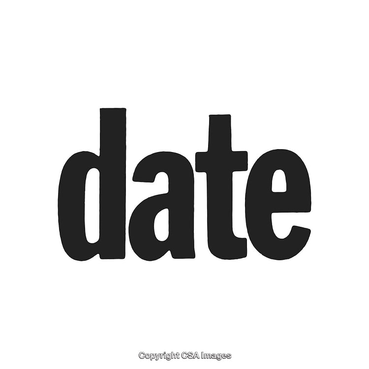 Minimalist Bold Black Text Spelling 'Date' on White Background