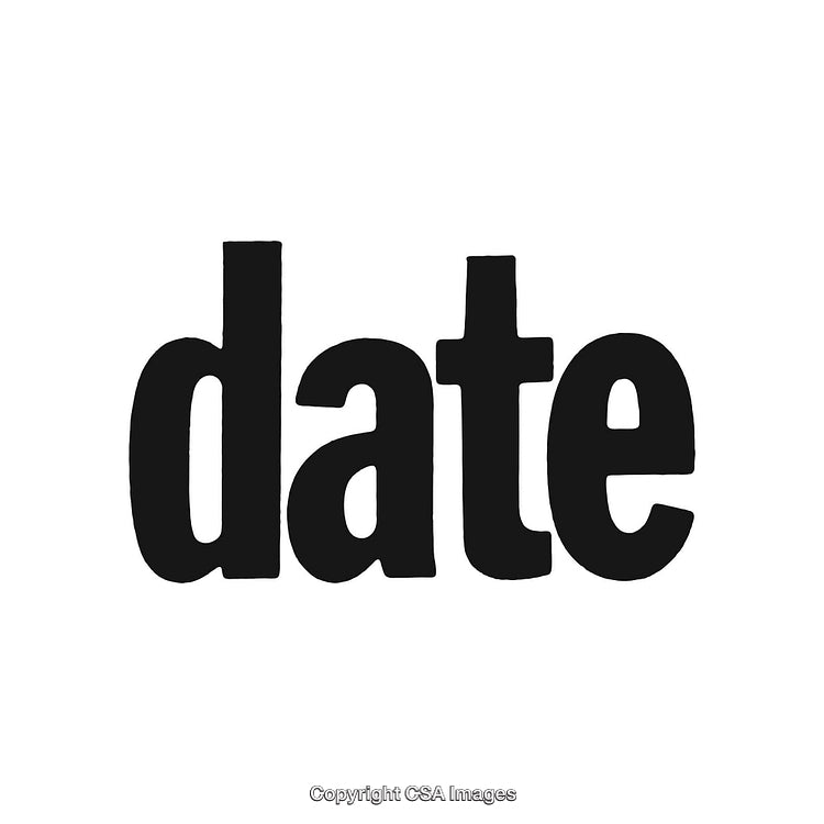 Minimalist Bold Black Text Spelling 'Date' on White Background