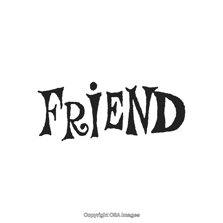Creative Hand-Drawn Typography Featuring the Word Friend in Unique Artistic Style