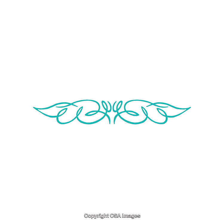 Elegant Blue Ornamental Line Art Design on White Background