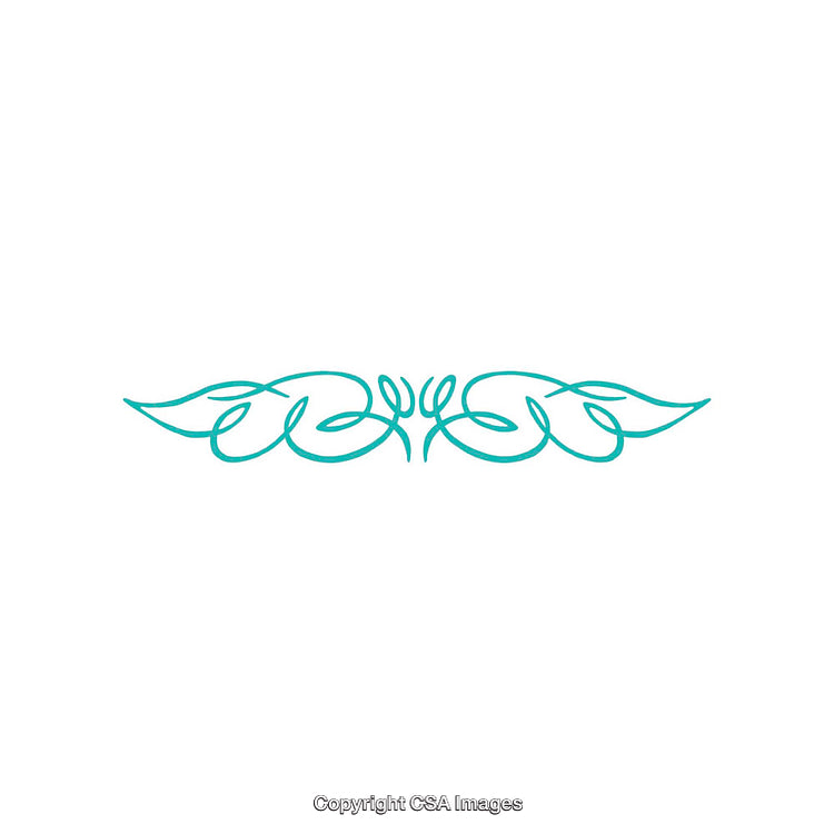 Elegant Blue Ornamental Line Art Design on White Background