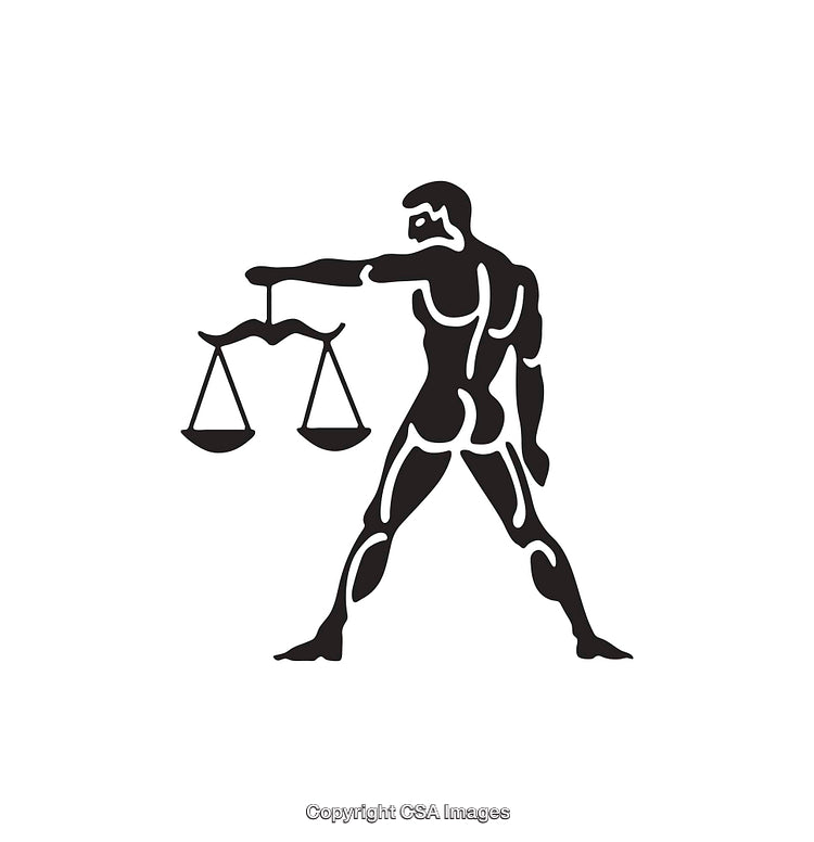 Silhouette of a Figure Holding Scales Representing Justice in Abstract Style