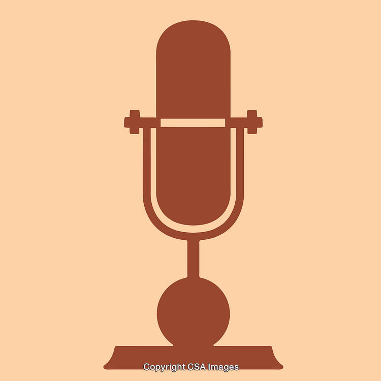 Vintage Microphone Illustration in Minimalistic Brown and Beige Style