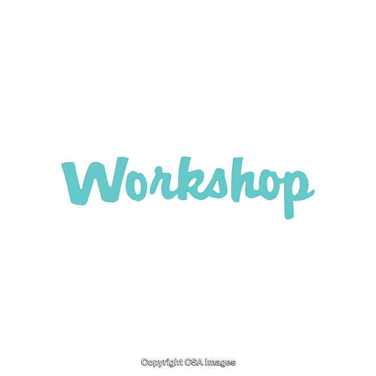 Workshop Typography Design Featuring Stylish Font on White Background