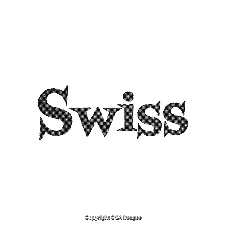 Creative Typography Design Featuring Halftone Text of the Word "Swiss"