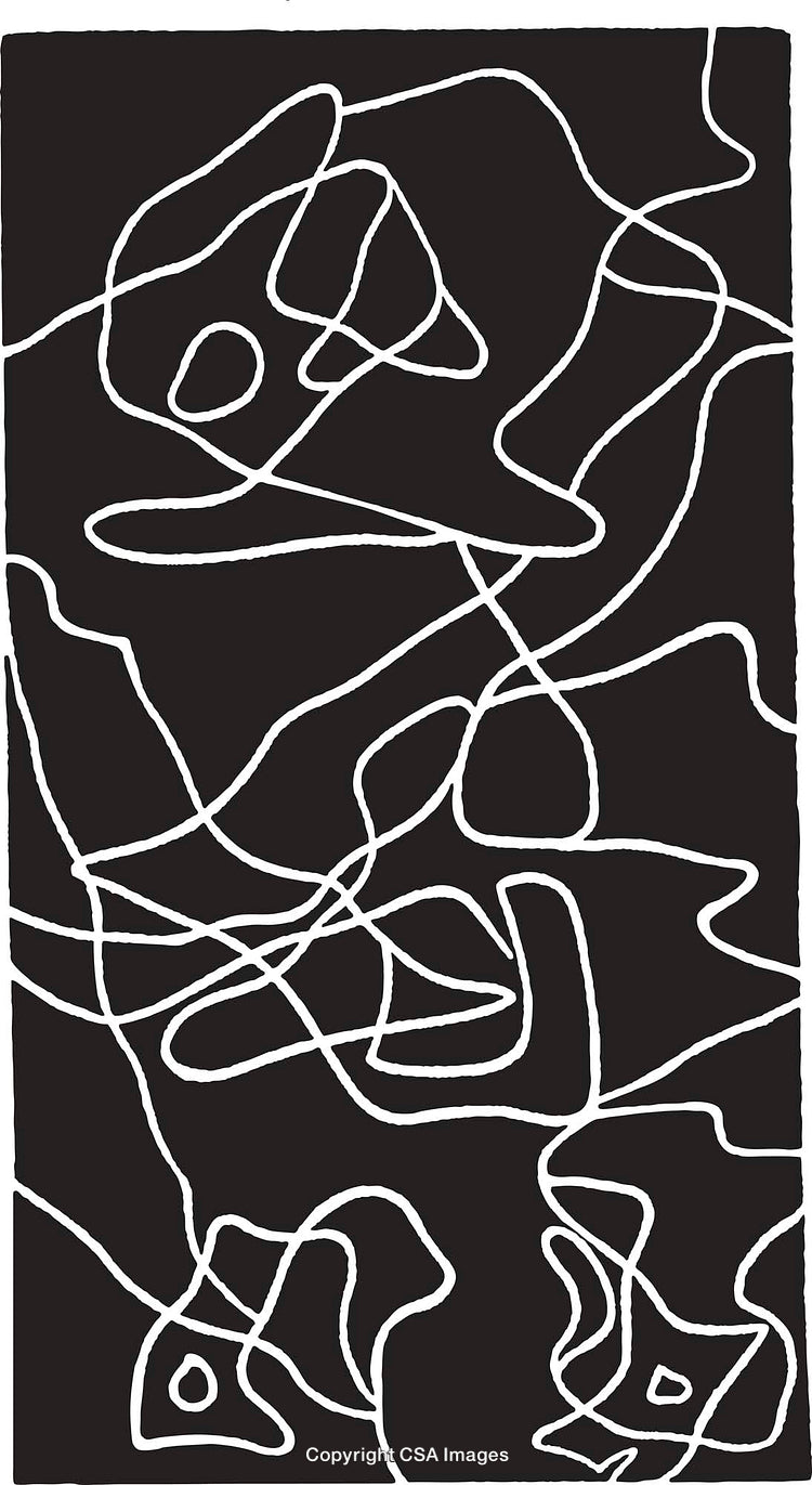 Abstract Black and White Linear Pattern Art Design