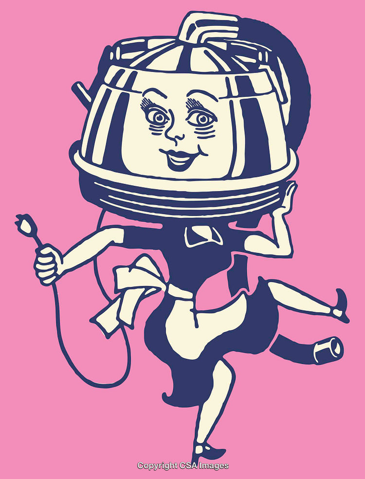Retro Styled Illustration of a Happy Kitchenware Character on Pink Background