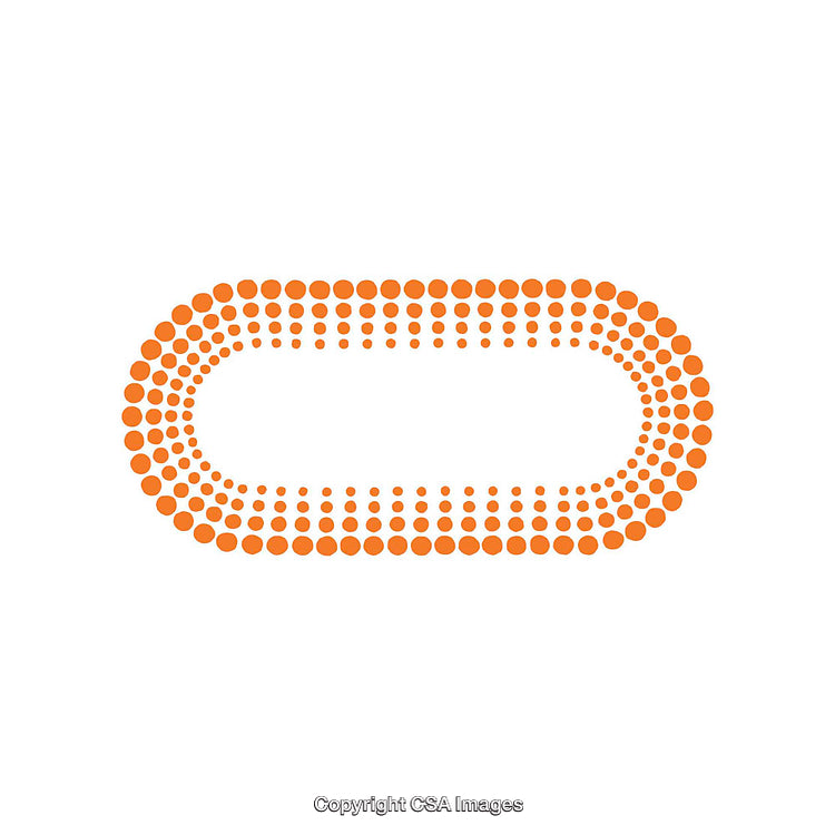 Orange Geometric Dot Pattern in Circular Design on White Background