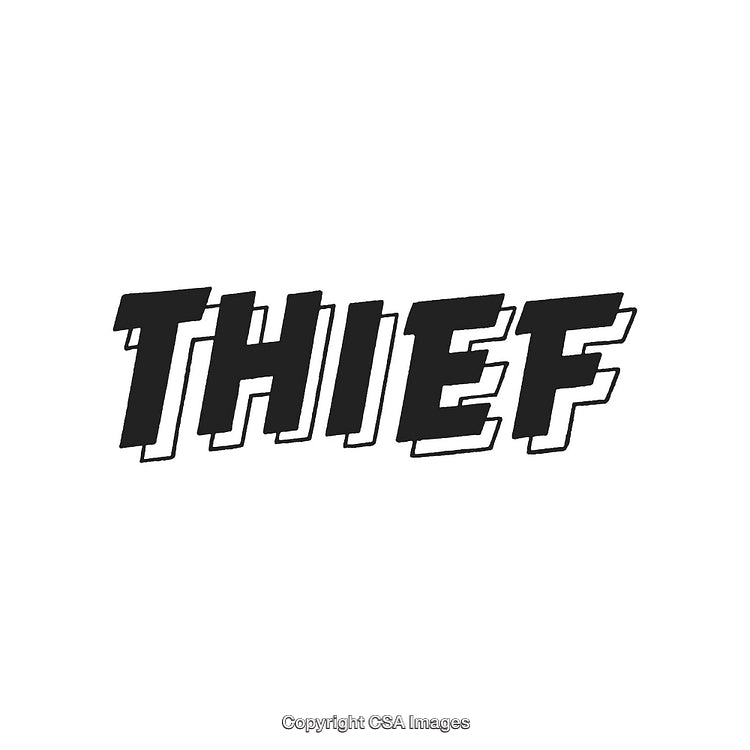 Bold Block Text Rendering the Word 'Thief' in Stylized Lettering