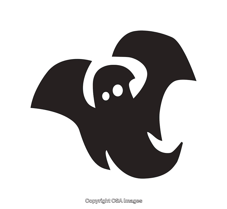 Black and White Ghost Icon Symbolizing Halloween and Spooky Themes