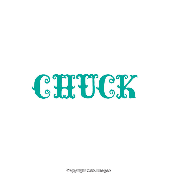Typography Design Featuring Word "Chuck" in Bold Style
