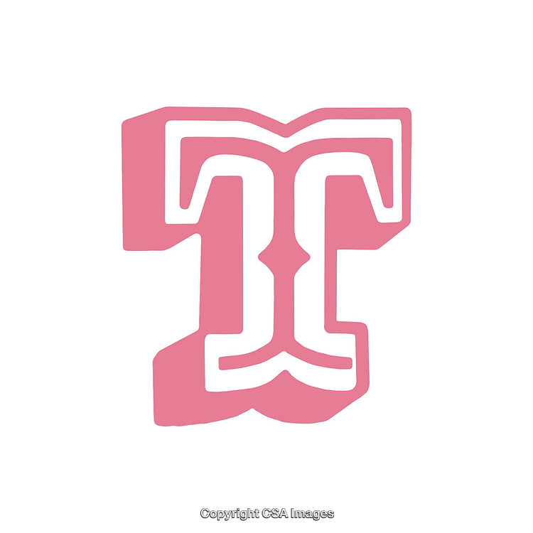 Pink Stylized Letter T on White Background