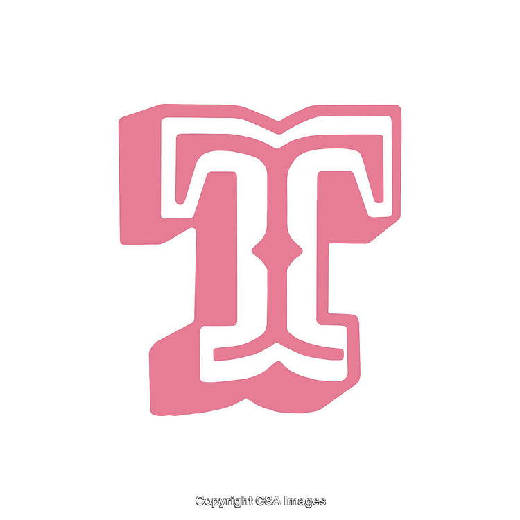 Pink Stylized Letter T on White Background