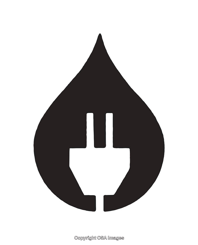 Minimalist Black And White Icon Merging Plug Symbol And Water Droplet