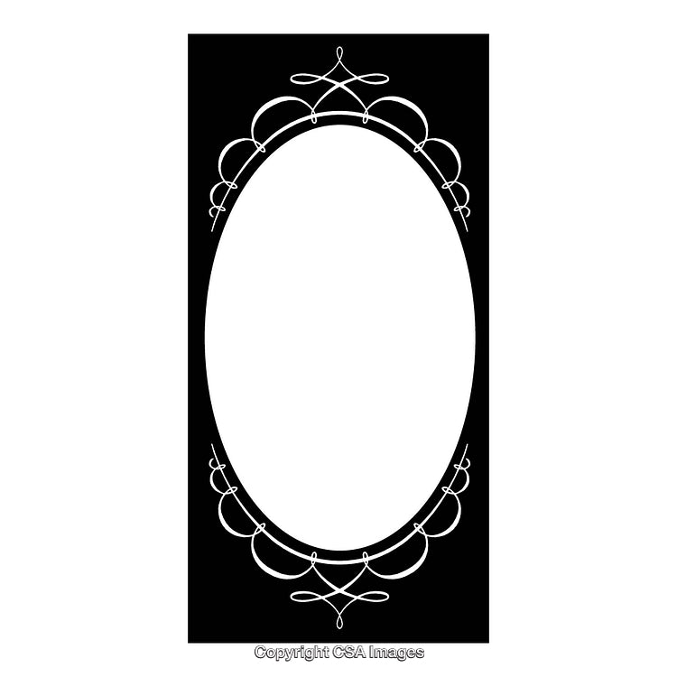 Elegant Black and White Oval Border With Decorative Elements