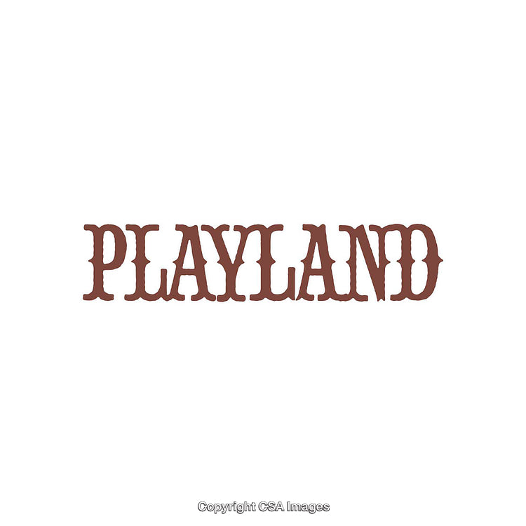 Vintage Text Design Featuring Word Playland on White Background