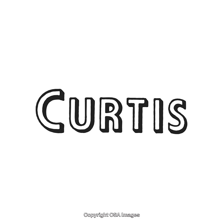 Handwritten Curtis Name Font Design on White Background