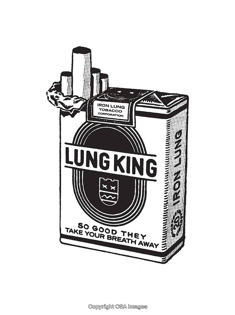 Black And White Satirical Cigarette Illustration with Humorous Concept