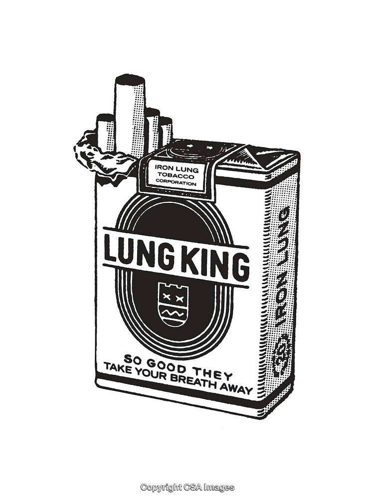 Black And White Satirical Cigarette Illustration with Humorous Concept