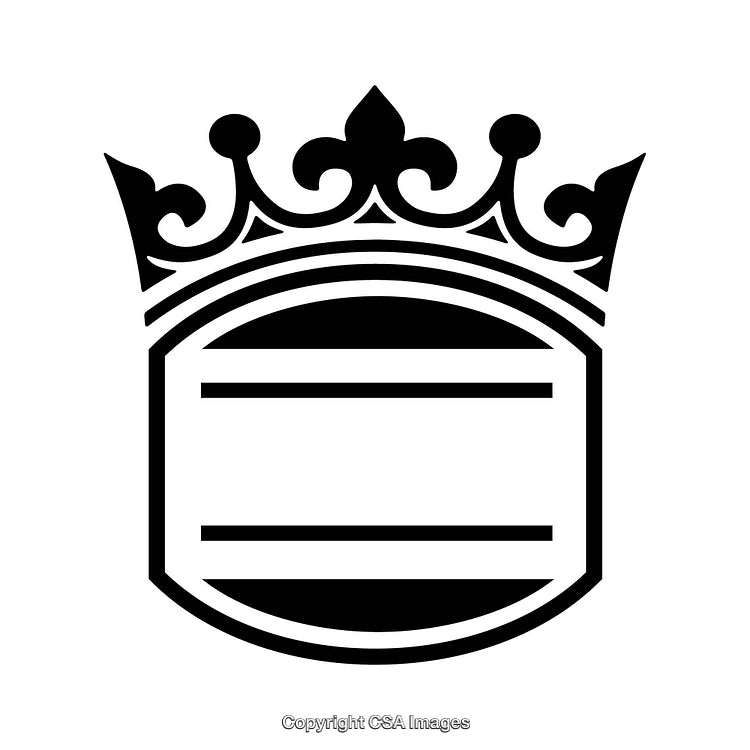 Elegant Black and White Crown Symbol With Bold Horizontal Lines