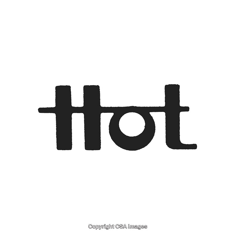 Stylized Text Graphic of the Word 'Hot' with Unique Letter Design