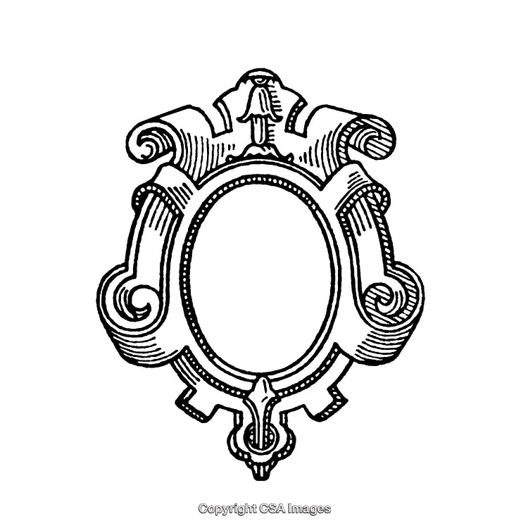 Ornate Vintage Black And White Border with Decorative Floral Design