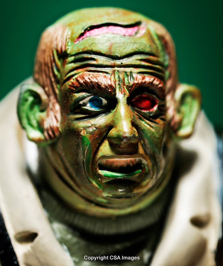 Close-Up of a Painted Plastic Toy Figurine with Detailed Features