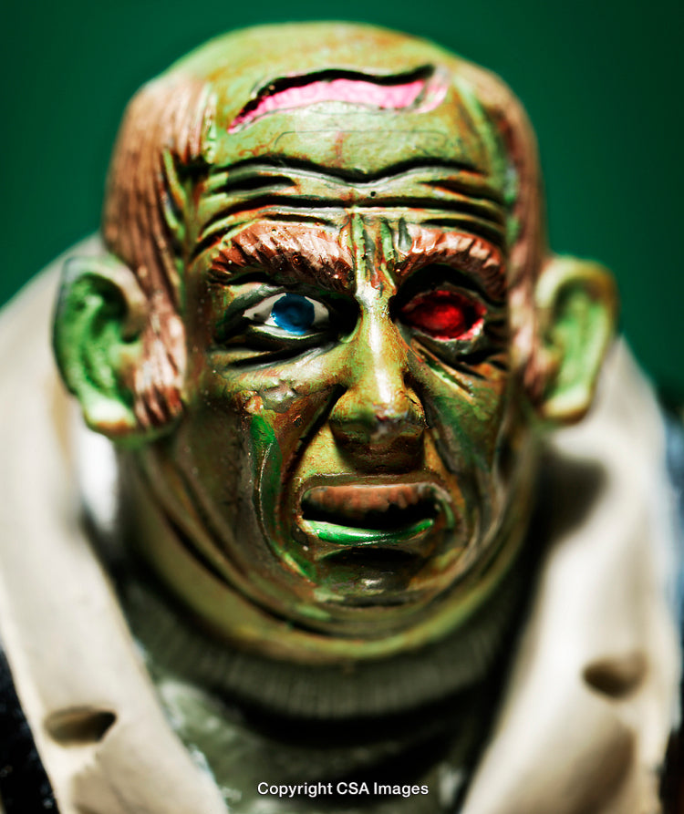 Close-Up of a Painted Plastic Toy Figurine with Detailed Features