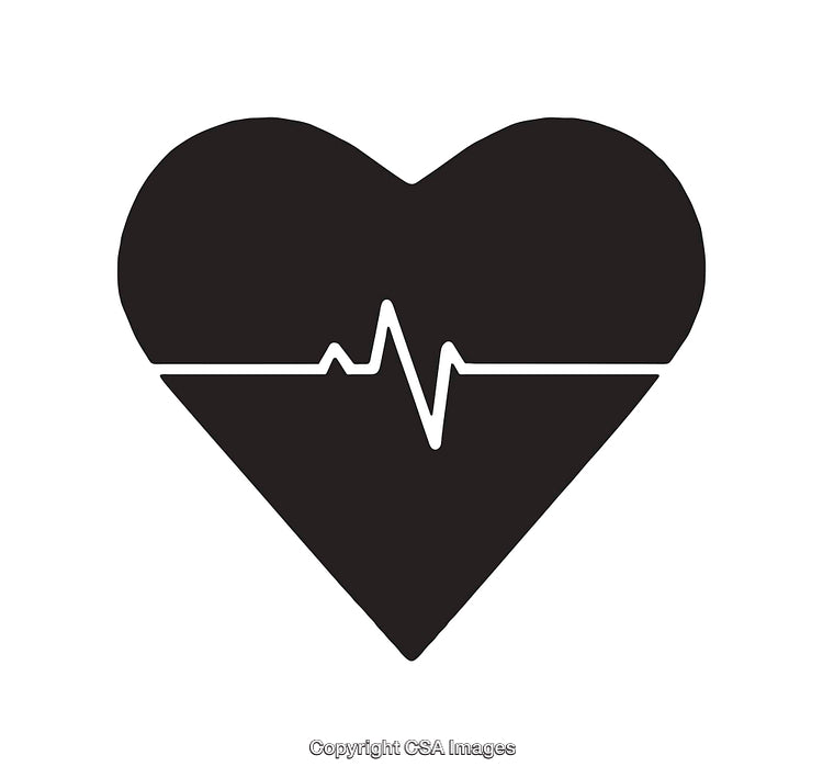 Black Heartbeat Symbol in Black and White Minimalist Style