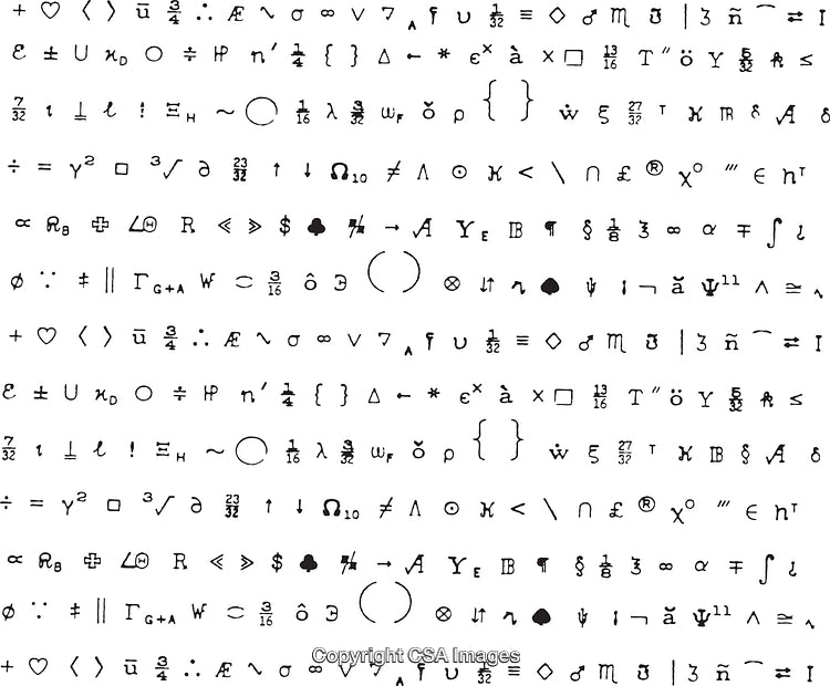 Abstract Black and White Symbols and Mathematical Elements Background