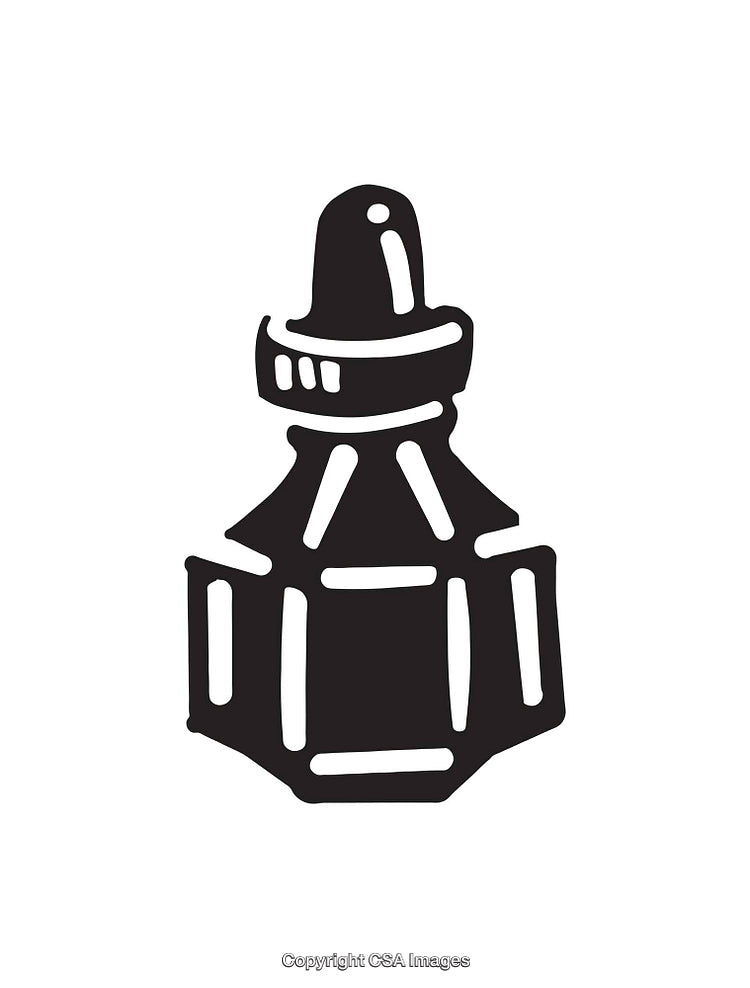 Stylized Black and White Line Art Illustration of an Item