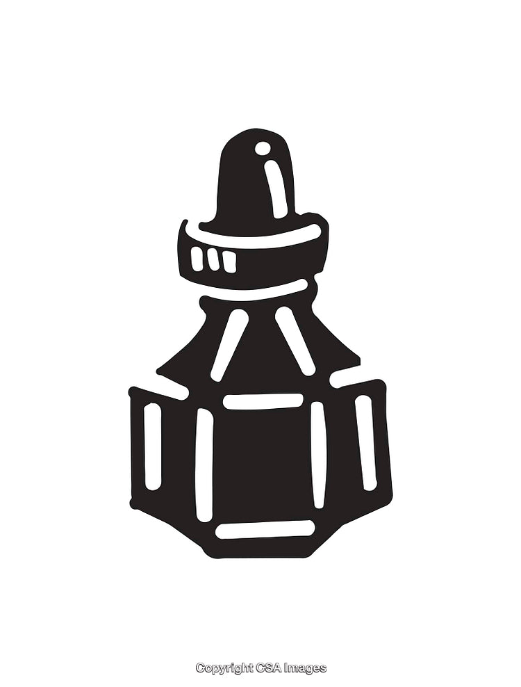 Stylized Black and White Line Art Illustration of an Item