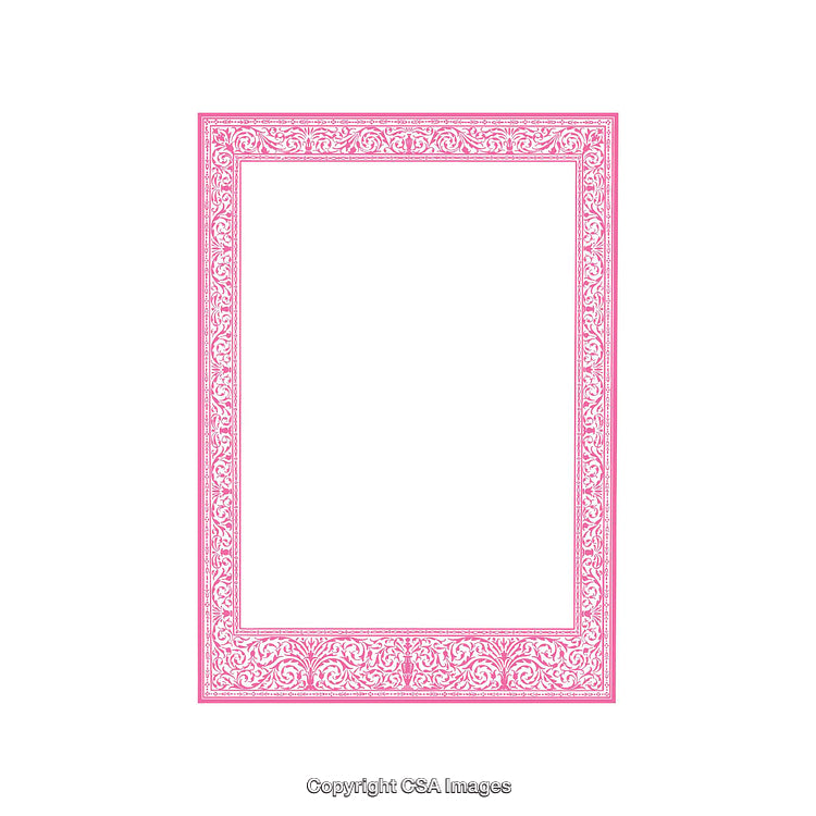 Elegant Pink Ornamental Border Design Featuring Intricate Floral Decorations