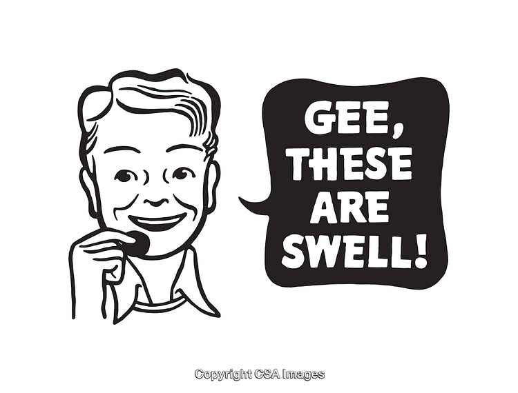 Retro Black and White Illustration of a Cheerful Man with Expression