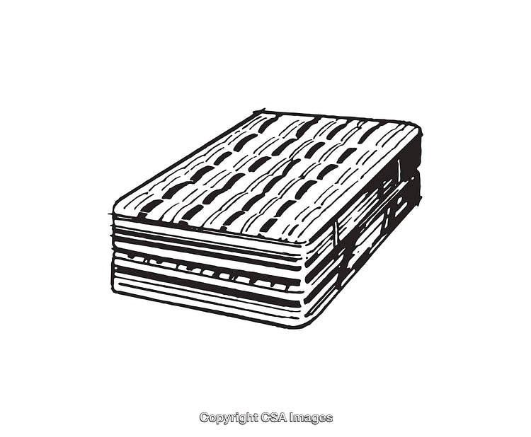 Illustrated Line Art Drawing of a Rectangular Stack Object