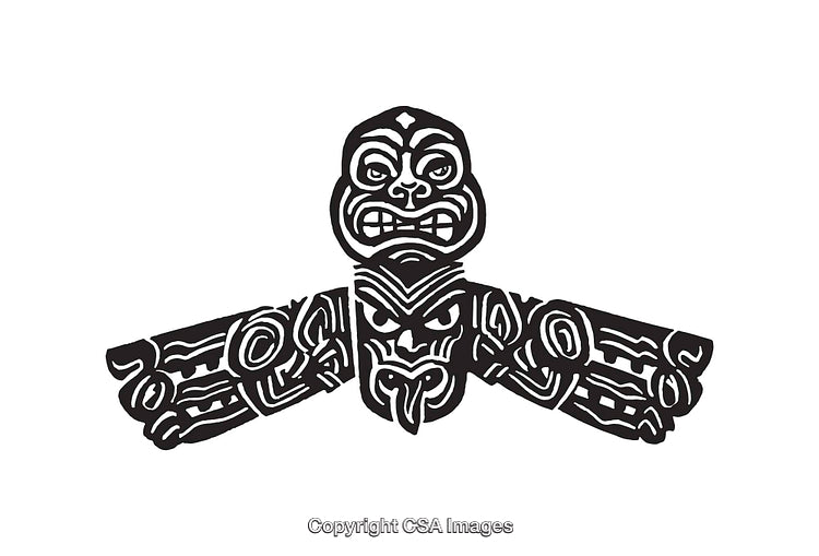 Intricate Black and White Tribal Line Art Design