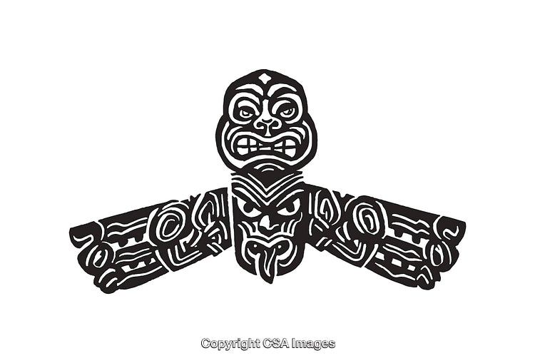 Intricate Black and White Tribal Line Art Design