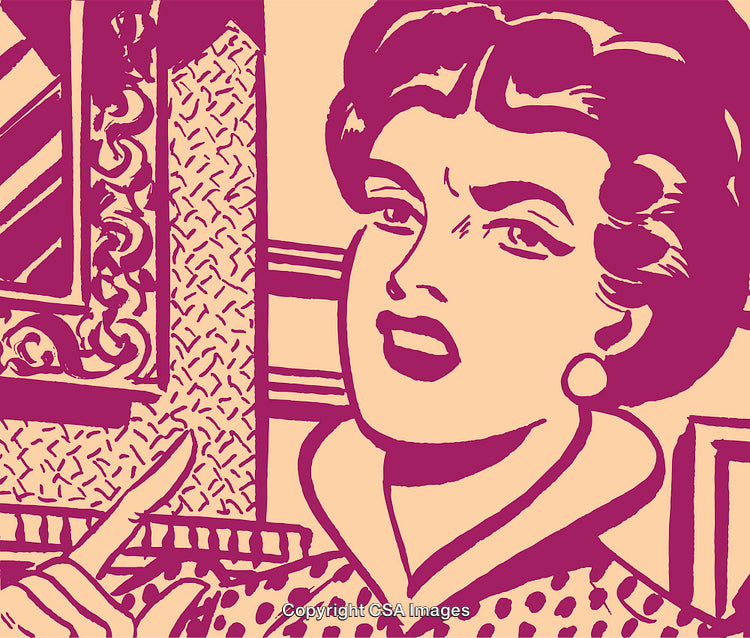 Retro Style Pop Art Illustration of a Surprised Woman Expressing Emotion